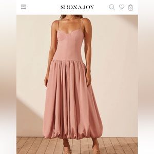 NWT Shona Joy - vento bustier bubble midi dress - rose dawn